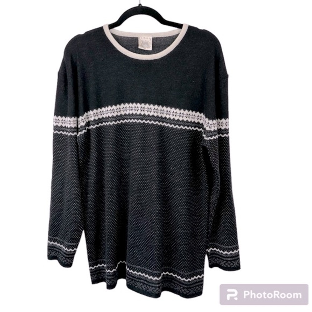 Vintage Partners Fair Isle Wool Angora Long Sleeve Crewneck Sweater Men’s Large